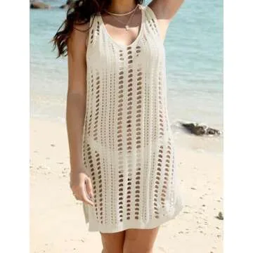 Women’s Crochet Swimsuit Cover-Up - Stylish & Lightweight Beach Dress