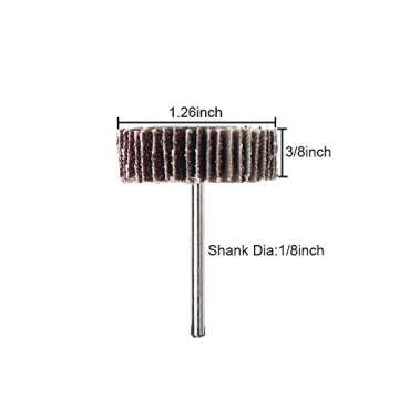 AUTOTOOLHOME 10 Pack Abrasive Flap Wheel Sander 80 Grit 1/8 inch Shank for Drill Grinding Polishing ...