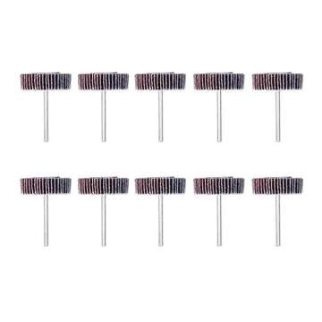 AUTOTOOLHOME 10 Pack Abrasive Flap Wheel Sander 80 Grit 1/8 inch Shank for Drill Grinding Polishing Sanding Wheels Rotary Tool