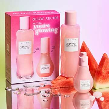 Glow Recipe Hey You, You're Glowing - 2-Piece Kit With Full Size Watermelon Glow Niacinamide Dew Drops (40ml) + Watermelon Glow PHA + BHA Pore-Tight Toner (150ml) to Tighten Pores, Hydrate & Brighten