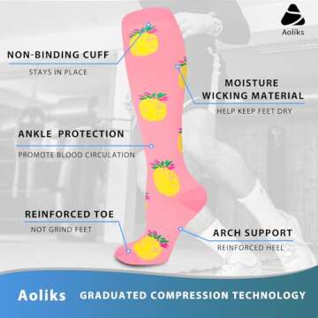 Aoliks Compression Socks for Women & Men,Funny Circulation Socks for Flying Pregnancy