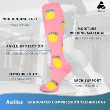 Aoliks Compression Socks for Women & Men,Funny Circulation Socks for Flying Pregnancy