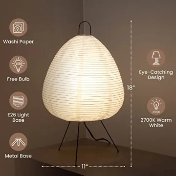 Dimmable Japanese Paper Lamp for Cozy Elegance