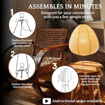 Dimmable Japanese Paper Lamp for Cozy Elegance