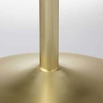 Target Marketing System Pisa Round Dining Table with Chrome Plated Pedestal Base, Modern Retro Kitchen Furniture for Small Spaces, Seats 2-4 People, 35", Golden