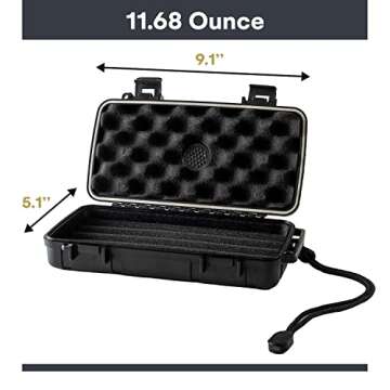 Pardo Cigar Travel Humidor Cigar Box - Airtight, Waterproof, Portable Humidor Case with Built-in Humidifier Disc, Durable Storage for up to 5 Cigars - Compact Cigar Travel Case