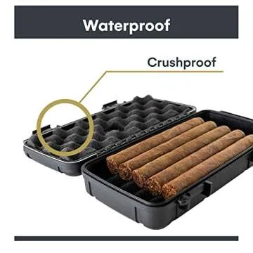 Pardo Cigar Travel Humidor Cigar Box - Airtight, Waterproof, Portable Humidor Case with Built-in Humidifier Disc, Durable Storage for up to 5 Cigars - Compact Cigar Travel Case