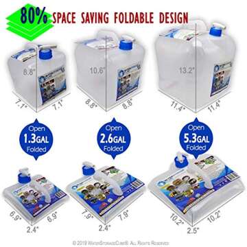 WaterStorageCube BPA-Free Collapsible Water Container with Spigot, Food-Grade Camping Water Storage ...