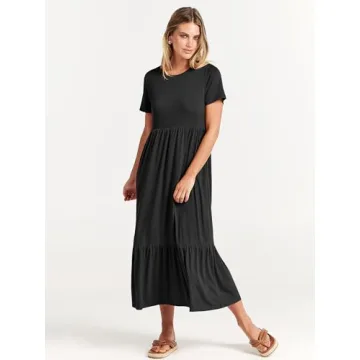 Shop ANRABESS Summer Casual Short Sleeve Swing Dress 2024
