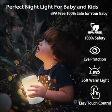 G Keni Nursery Night Light for Baby, Portable LED Touch Night Lamp for Kids and Adult, Breastfeeding...