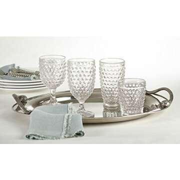 SARO LIFESTYLE SE006.C Hobnail Highball Glass, Clear, 13.53 oz (Set of 6 pcs)