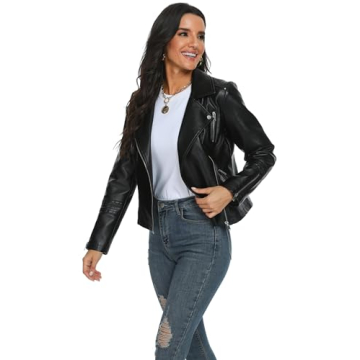 Fahsyee Women's Elegant Faux Leather Jacket for All Occasions