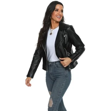 Fahsyee Women's Elegant Faux Leather Jacket for All Occasions