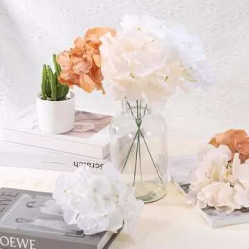 uxcell 30Pcs Hydrangea Artificial Flowers, Fake Hydrangea Flowers Artificial Silk Flowers Heads with Faux Stems for Home Decor Office Wedding Bouquet Hotel Centerpiece Party, Black