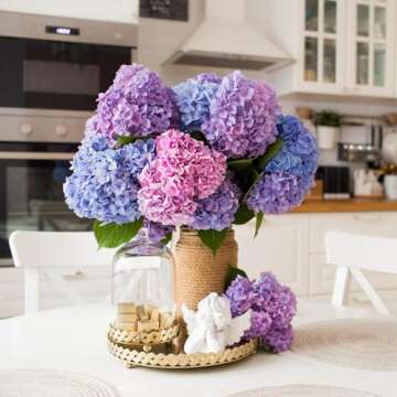 uxcell 30Pcs Hydrangea Artificial Flowers, Fake Hydrangea Flowers Artificial Silk Flowers Heads with Faux Stems for Home Decor Office Wedding Bouquet Hotel Centerpiece Party, Black