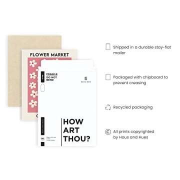 HAUS AND HUES Flower Market Wall Art, Danish Pastel Poster (12x16 Unframed) - Flowers, Prints, Wall Decor