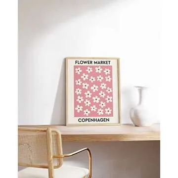 HAUS AND HUES Flower Market Wall Art, Danish Pastel Poster (12x16 Unframed) - Flowers, Prints, Wall Decor