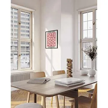 HAUS AND HUES Flower Market Wall Art, Danish Pastel Poster (12x16 Unframed) - Flowers, Prints, Wall Decor