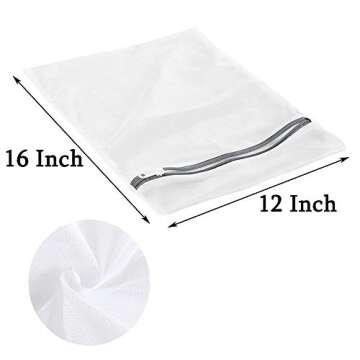 8 Pack Laundry Mesh Bags,16 x 12 Inch Zipper Mesh Laundry Bag for Washing Machine,Travel Laundry Bag...