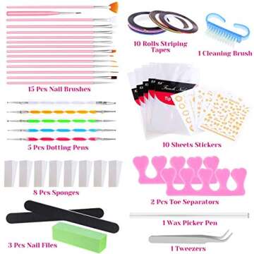 Selizo 99 Packs Nail Art Tools Kit Includes Rhinestones for Nails, Nail Crystals Charms, Nail Art Brushes and Nail Tools for Acrylic Nail Design Decorations Supplies, with Gift Box