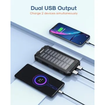 Power Bank Solar Charger - 30,000mAh Fast Charging, Dual USB