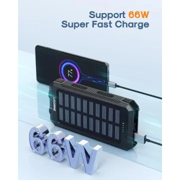 Power Bank Solar Charger - 30,000mAh Fast Charging, Dual USB