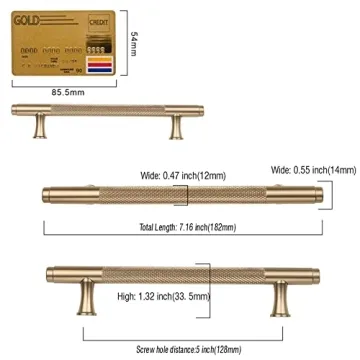 Asidrama 5 Inch Champagne Bronze Cabinet Handles - 6 Pack