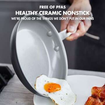 GreenPan Chatham Hard Anodized Healthy Ceramic Nonstick 8" and 10" Frying Pan Skillet Set, Omelette ...