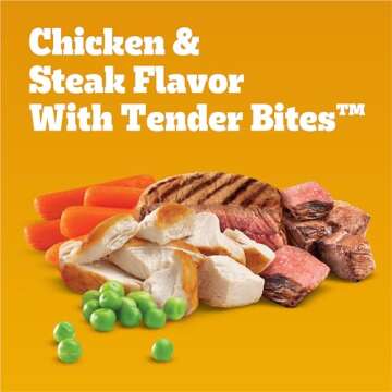 Pedigree with Tender Bites for Small Dogs Adult Dry Dog Food, Chicken and Steak Flavor, 14 lb. Bag