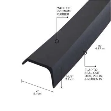 Durable M-D Garage Door Bottom Seal - 16 ft Rubber Seal