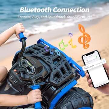 Hikiddo Shark Kids ATV 4 Wheeler, 24V 4WD Electric ATV Ride On Toy for Big Kids, 4X200W Motor, 5.6Mph Max Speed - Blue