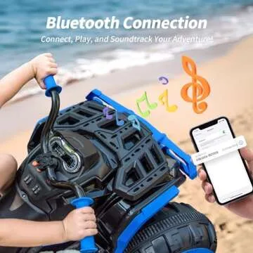 Hikiddo Shark Kids ATV 4 Wheeler, 24V 4WD Electric ATV Ride On Toy for Big Kids, 4X200W Motor, 5.6Mph Max Speed - Blue