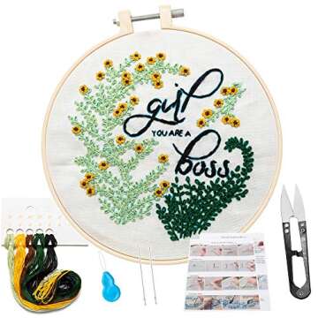Khalee Embroidery Starter Kit for Beginners Including Tools