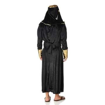 Forum Novelties Men's Egyptian Pharaoh Costume, Black and Gold Striped