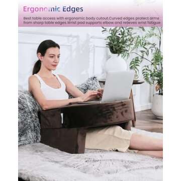 Weighted Idea Gaming Pillow - Reading Pillow for Lap with Removable Velvety Cover, Petite Adults, 145-185lbs Laptop Pillow Lap Desk Pillow for Reading, Working, Crocheting in Bed Couch