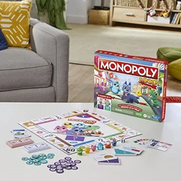 Monopoly Junior Board Game for Kids Ages 4+ 2-Sided Gameboard