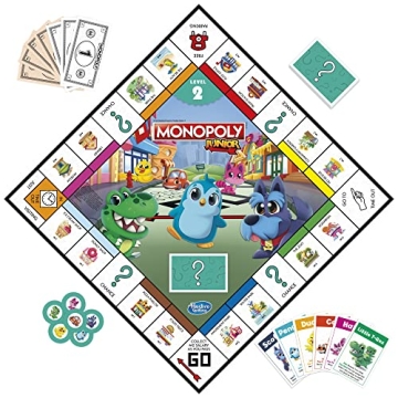 Monopoly Junior Board Game for Kids Ages 4+ 2-Sided Gameboard