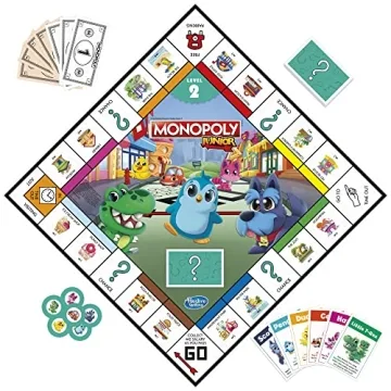 Monopoly Junior Board Game for Kids Ages 4+ 2-Sided Gameboard