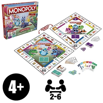 Monopoly Junior Board Game for Kids Ages 4+ 2-Sided Gameboard