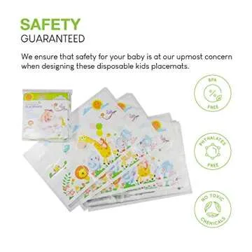 Safari Disposable Placemats for Kids 60 BPA Free Eco Friendly