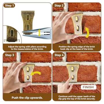 Kalnety Brick Clips 8Pcs Durable Hangers for Exterior Decor