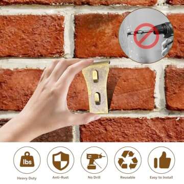 Kalnety Brick Clips 8Pcs Durable Hangers for Exterior Decor