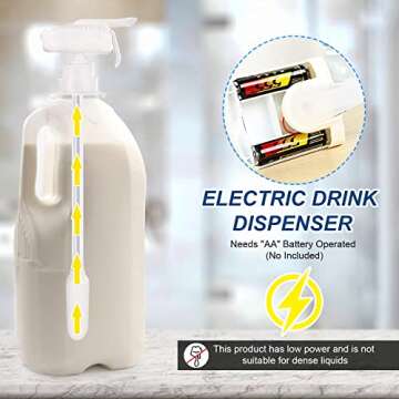 2 Pack Electric Drink Dispenser, Drink Despenseror For Fridge, Milk Gallon Pump Dispenser, Kids Drin...
