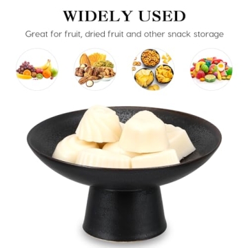 Ceramic Fruit Bowl Decorative Pedestal Bowl Footed Bowl Centerpiece Bowl Fruit Dish Dessert Display Stand Fruit Bowl for Kitchen Counter 5.04 x 5.04 x 2.44 in