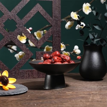 Ceramic Fruit Bowl Decorative Pedestal Bowl Footed Bowl Centerpiece Bowl Fruit Dish Dessert Display Stand Fruit Bowl for Kitchen Counter 5.04 x 5.04 x 2.44 in