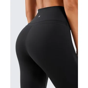 CRZ YOGA Womens Naked Feeling Workout 7/8 Yoga Leggings - 25 Inches High Waist Tight Pants Black Small