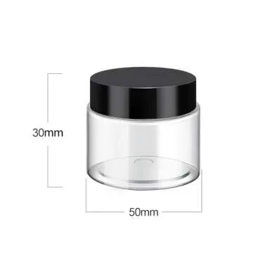 SATINIOR 36 Pieces Plastic Jars with Lids Round Clear Container Leak Proof Airtight Cosmetic Small Empty Jars for Lotions Ointments Travel Toiletries Creams Make up Storage(1 oz,Black)