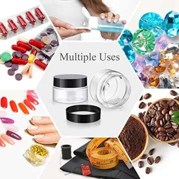 SATINIOR 36 Pieces Plastic Jars with Lids Round Clear Container Leak Proof Airtight Cosmetic Small Empty Jars for Lotions Ointments Travel Toiletries Creams Make up Storage(1 oz,Black)