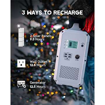 BLUETTI Portable Power Station EB240, 2400Wh Lithium Battery Backup w/ 2 1000W AC Outlets, Solar Generator for Outdoor Camping, Off-grid Living, Home Use