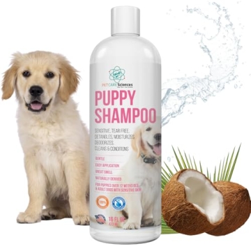 PET CARE Sciences 16 fl oz Tearless Puppy Shampoo and Conditioner - Anti Itch Dog Shampoo Sensitive ...